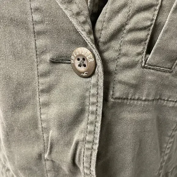 Y2K Hollister Olive Green Field Jacket Womens Medium Logo Utility Vintage - Picture 3 of 6